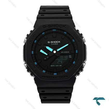 ساعت کاسیو جیشاک GA2100 مردانه مشکی عقربه آبی Casio-7622-G
