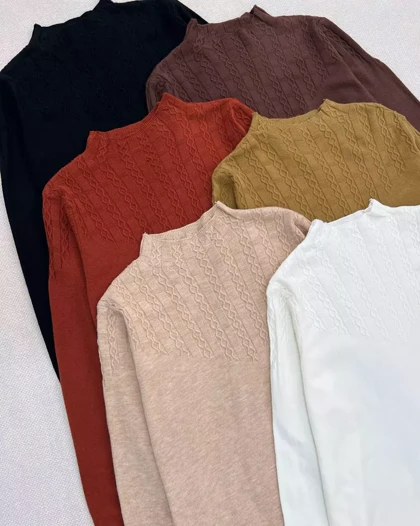 پلیور بافت گپ یقه ایستاده کد 5493