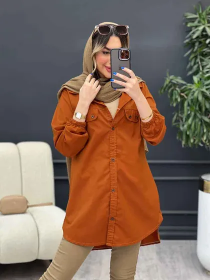 مانتو جیب نما بغل زیپ طنین