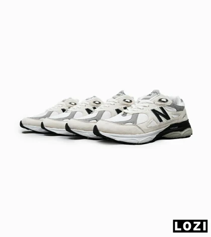 کفش کتانی طوسی مشکی کرم NEW BALANCE 990