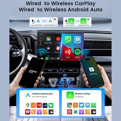 آداپتور بی سیم اندروید اتو و apple carplay کارلینکیت مدل GARLIN MINI SE Pro