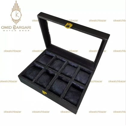 جعبه هشت تایی چوبی داخل مشکی Watch Box
