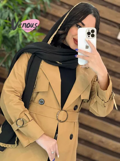 بارانی چهاردکمه کمردار