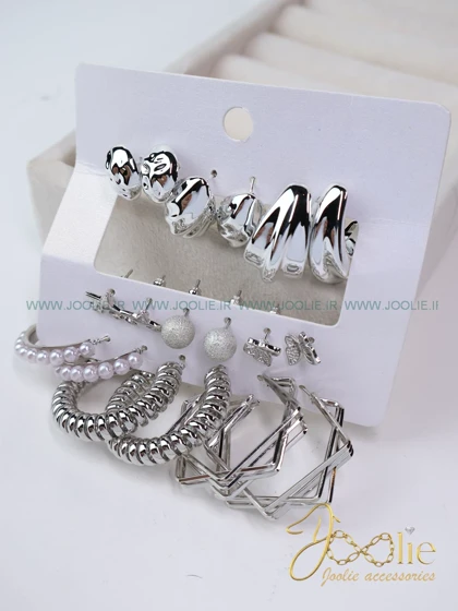 مجموعه 9 عددی گوشواره زنانه کد E1206