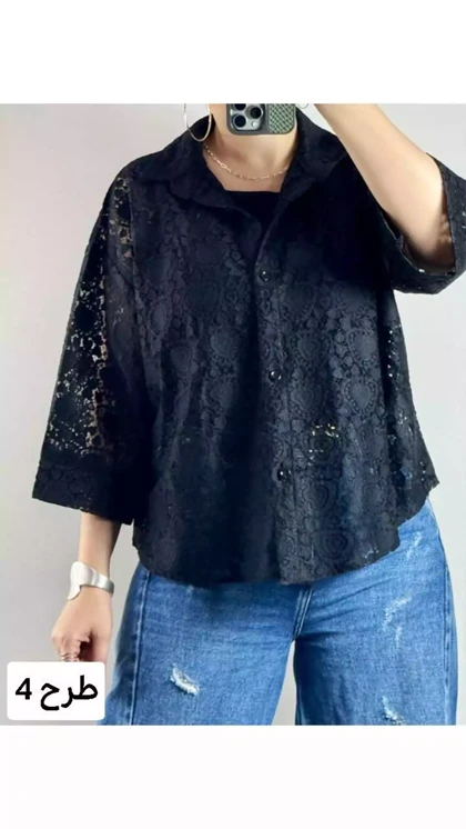 شومیز دانتل سرمه زنانه 32576