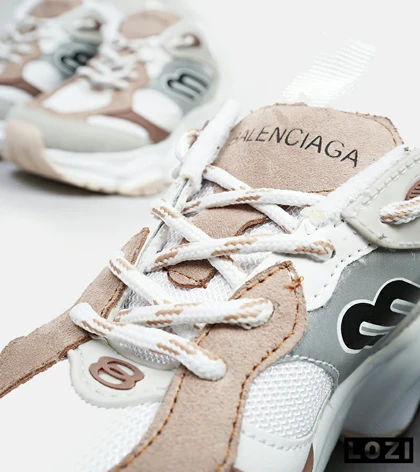 کفش کتانی مردانه و زنانه سفید طوسی قهوه ای BALENCIAGA