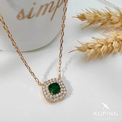 گردنبند زنانه طرح جواهری نگین‌رنگی برند ژوپینگ