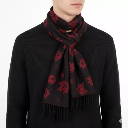 شال گردن پشمی طرح برگ