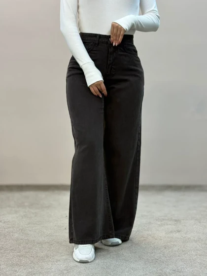 شلوار سیلک قهوه ای شست جین