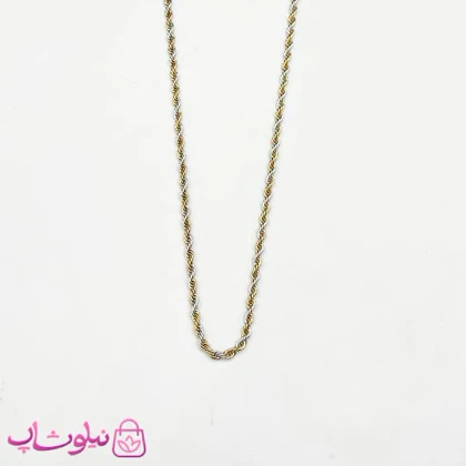 زنجیر طنابی دو رنگ استیل طول 60 سانت عرض 2 میل کد 1291