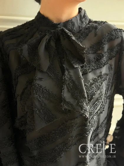 شومیز دوتیکه حریر پاپیونی