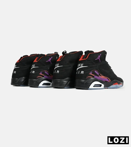 کفش کتانی ساق‌دار مردانه مشکی قرمز بنفش Nike air jordan 5 v02