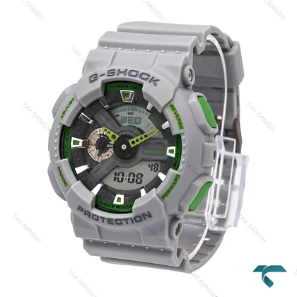 ساعت جیشاک GA110 مردانه طوسی سبز G-Shock-6108-G
