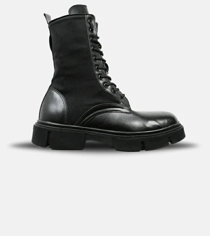 بوت مردانه چرمی مشکی ZARA