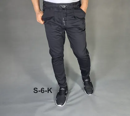 شلوار اسلش کتان مردانه مشکی S-6-K