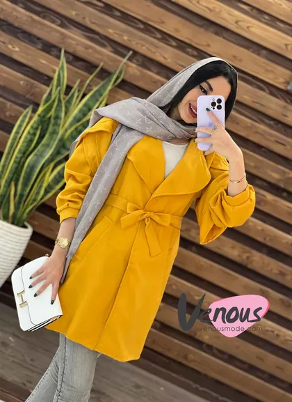 مانتو آستین ژیله دار ضربدری
