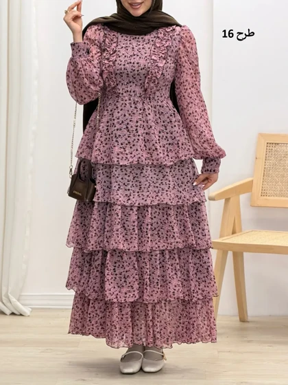 4241-پیراهن طبقه‌ای رز