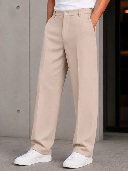شلوار پارچه ای کرم 8000