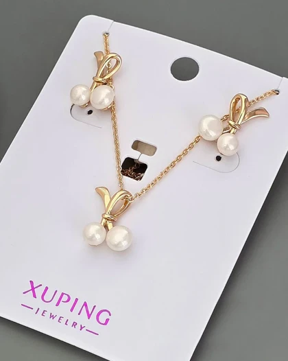 نیم ست مرواریدی فانتزی گیلاس ژوپینگ