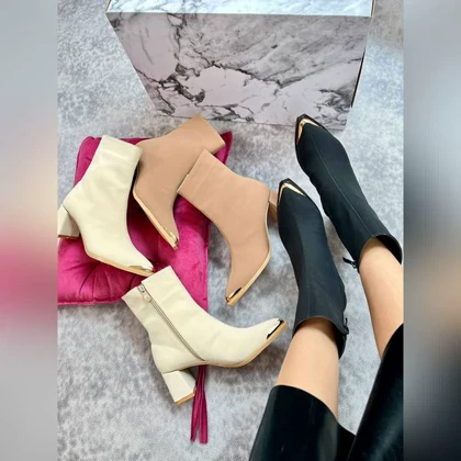 نیم‌بوت 6 سانت پاشنه جلوخوکی آهنی _ 1295