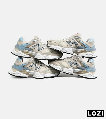 کفش کتانی مردانه و زنانه کرم آبی NEW BALANCE 9060 مدل 7314