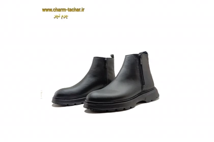 نیم بوت مردانه دوزیپ مدل لوفر چرم طبیعیsi169