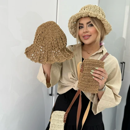 ست کیف و کلاه رافیا 2