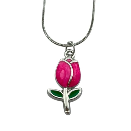 گردنبند زنانه با طرح گل لاله، زیبایی بی‌نظیر