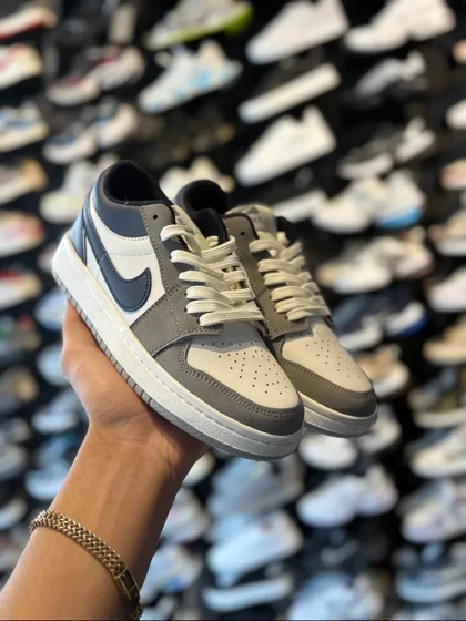 کتانی جردن وان زنانه طوسی سرمه ای