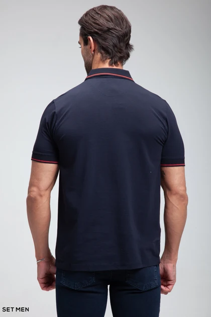 تیشرت یقه دار نیم زیپ