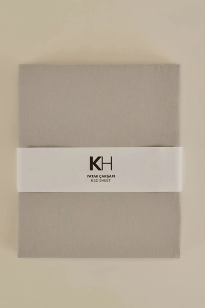 ملحفه دو نفره Karaca Home مدل Basic پنبه - طوسی
