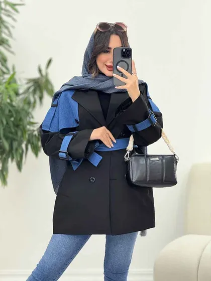 بارانی ژیله ترکیبی سرشانه پاگن