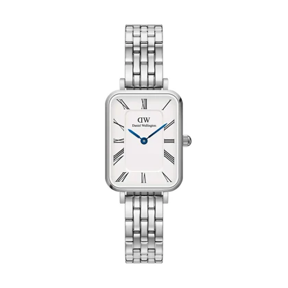 ساعت دنیل ولینگتون زنانه مستطیلی سیلور ایندکس یونانی DW-5520-L