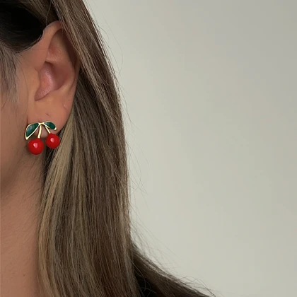 گوشواره زنانه مینیمال آلبالو کد 900