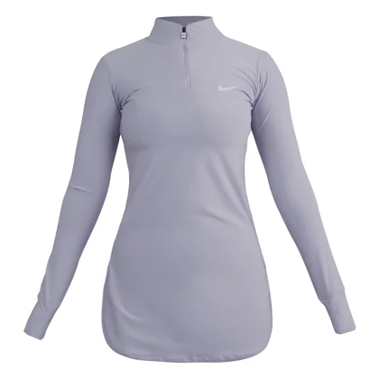 استرج آستین بلند نیم زیپ ورزشی زنانه نایک مدل VHD-3K1452 یاسی