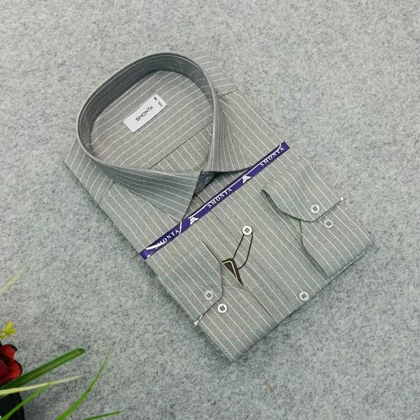 پیراهن راه راه استین بلند مردانه _ قواره کلاسیک _استایل رسمی