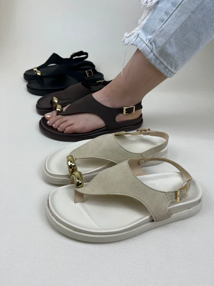 صندل زنانه انگشتی زارا رویه دار پشت کمربندی ZARA کد 1526