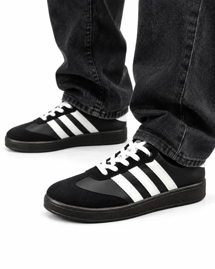 کفش کتانی زنانه مدل ونس سامبا مشکی خط سفید ADIDAS SAMBA