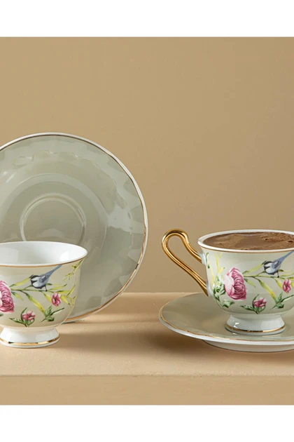 سرویس فنجان قهوه دو نفره English Home مدل Vanilla New Bone China