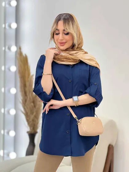 شومیز کراش آستین بند دار