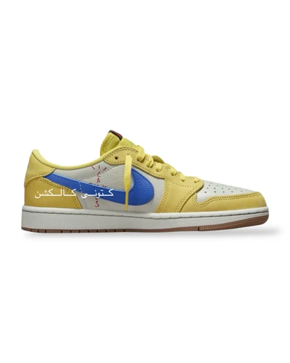 کتانی نایک ایر جردن وان لو تراویس اسکات قناری Nike Air Jordan 1 Low Travis Scott CANARY
