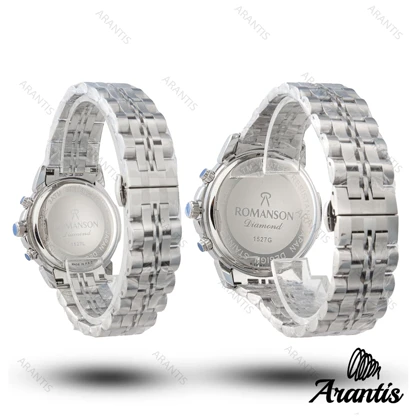 ساعت ست رومانسون diamond سیلور صفحه سورمه ای s-10212
