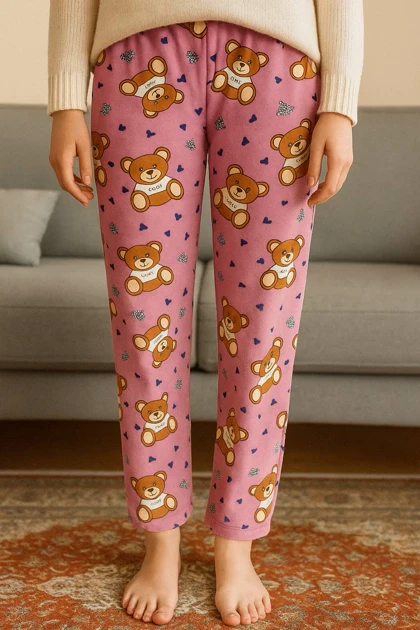 شلوار پیژامه های مخمل وارداتی عروسکی