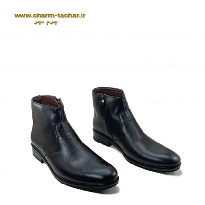 نیم بوت چلسی مردانه بغل زیپ‌دار چرم طبیعی si128