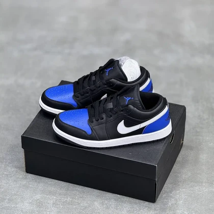کفش نایک ایر جردن وان لو مشکی آبی Nike Air Jordan 1 Low Black Blue