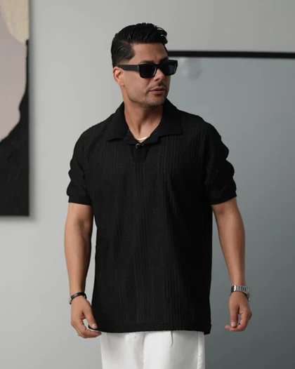 تیشرت یقه دار بافتی مکویین