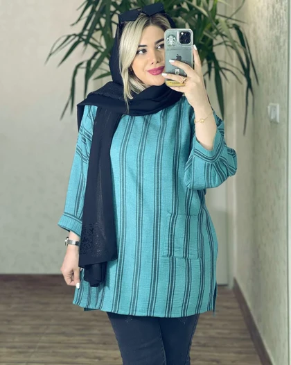 مانتو تونیک راه راه کد 50150