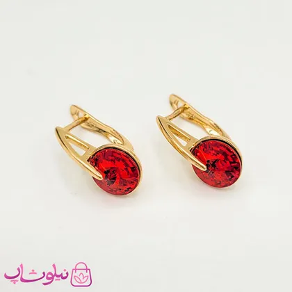 گوشواره سواروسکی ژوپینگ دخترانه قرمز