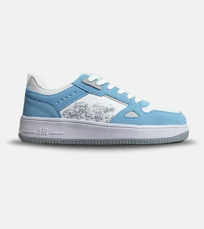 کفش کتانی مردانه سفید طوسی آبی NIKE AirForce Draw