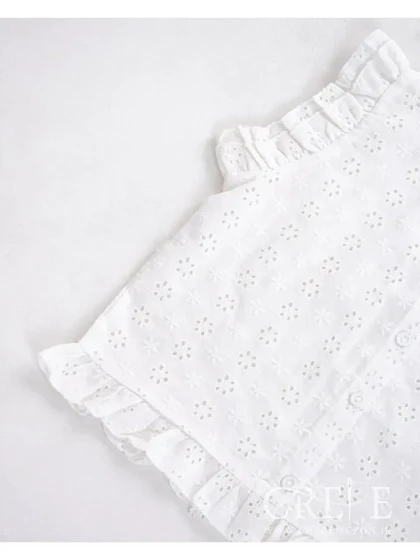 ست تاپ خامه دوزی و شلوارک چین‌دار